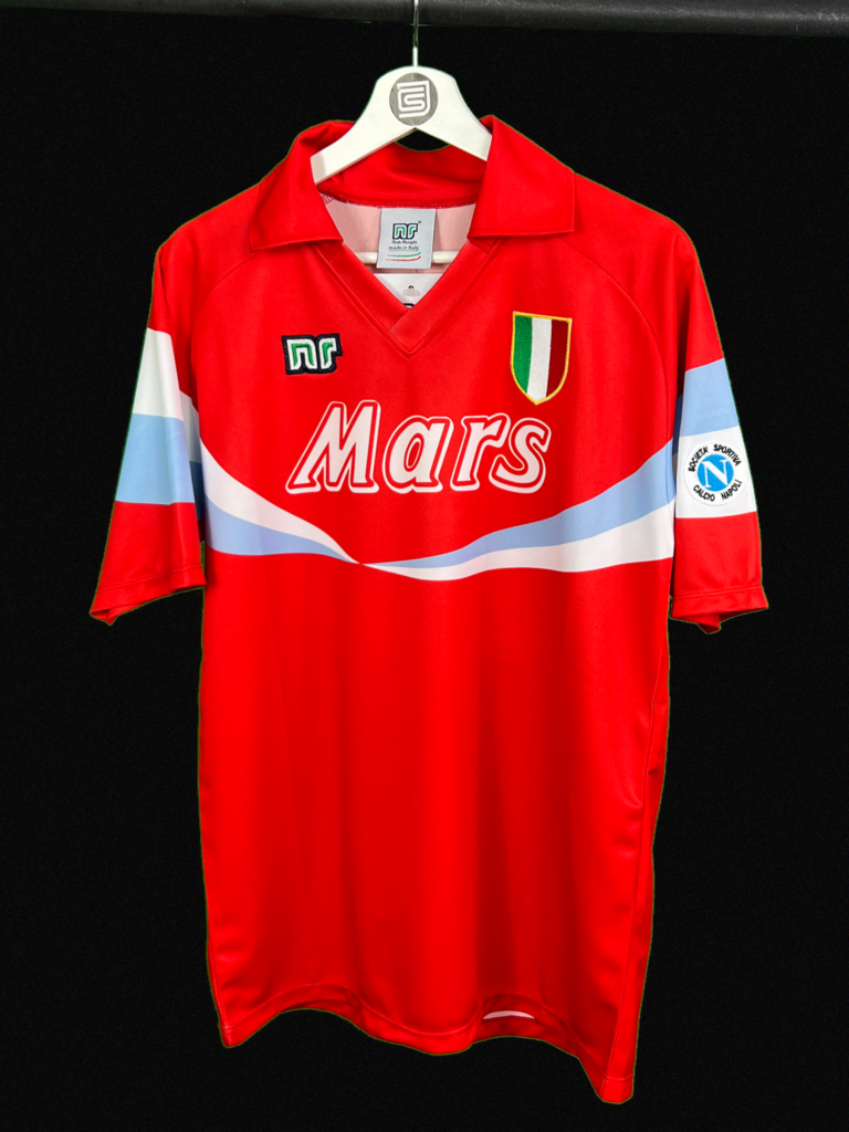 1988-89 Napoli 'NR - Nicola Raccuglia' home jersey (#10 MARADONA) • RB -  Classic Soccer Jerseys