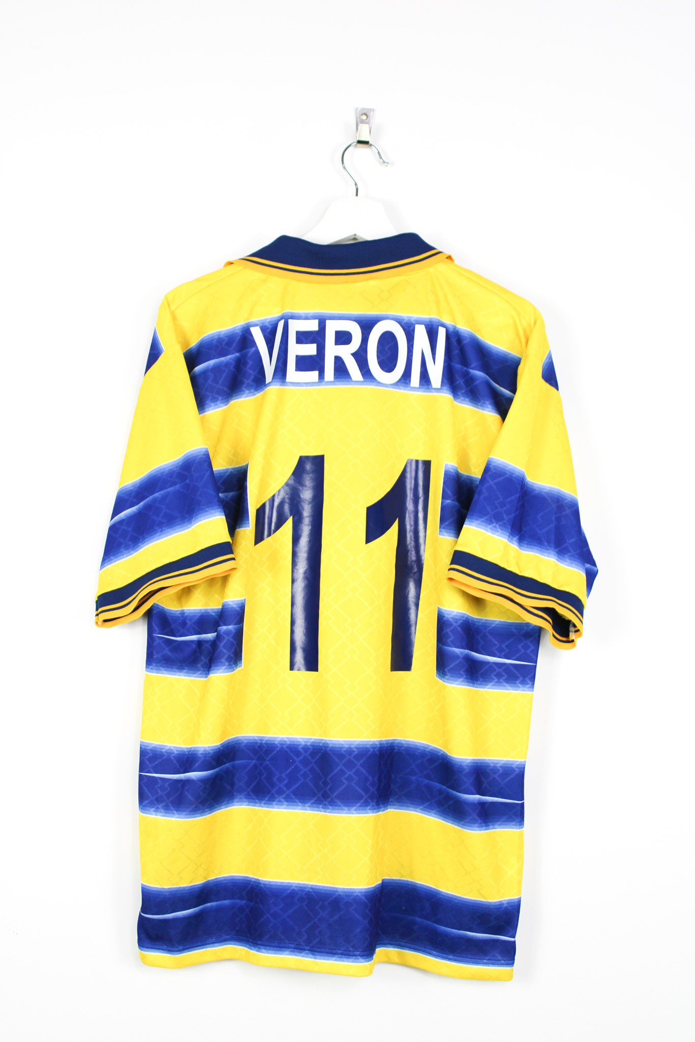 1998-99 AC Parma home jersey (#11 VERON) - XL • RB - Classic Soccer Jerseys