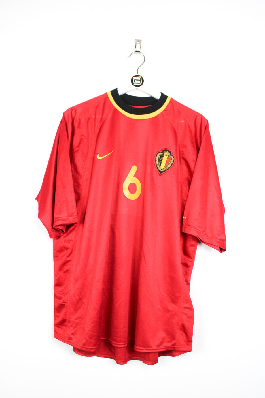 2000 Belgium *MATCH ISSUE* home jersey (#6 VANDERHAEGHE vs. Croatia) - L