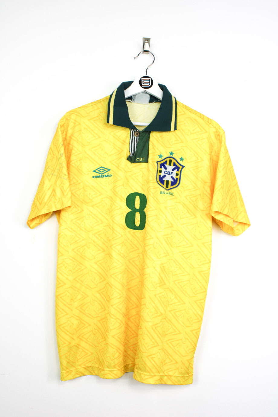 1991-93 Brazil *MATCH WORN* home jersey (#8 Luís Henrique) - L