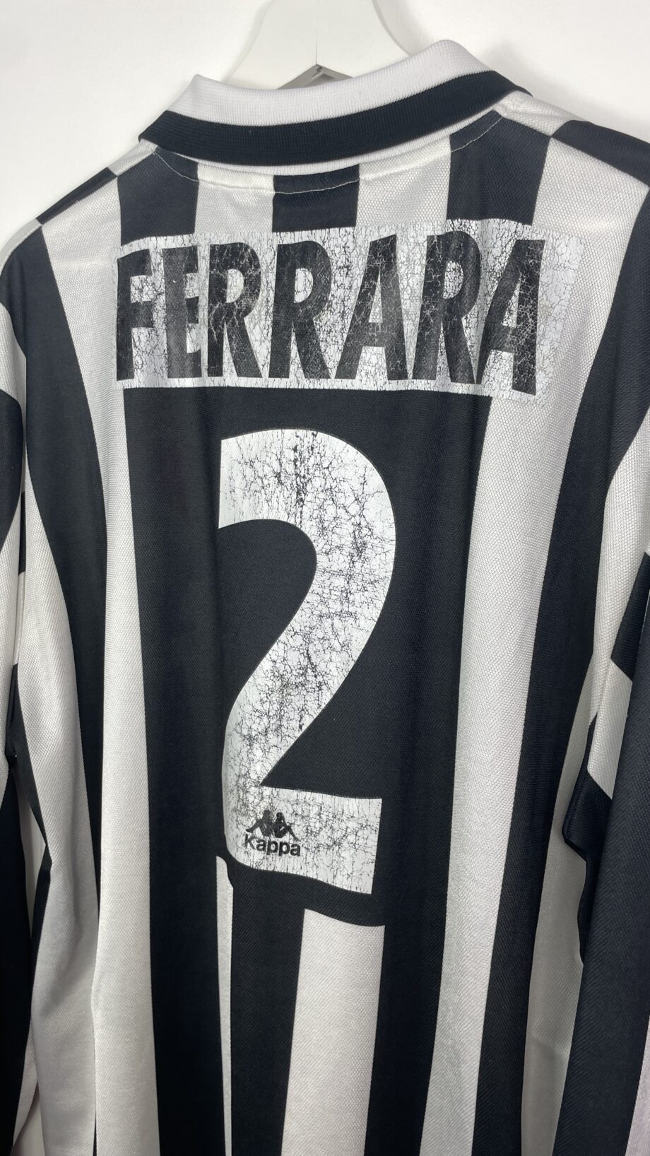 1995-96 Juventus *MATCH ISSUE* L/S home jersey (#2 FERRARA) - XL