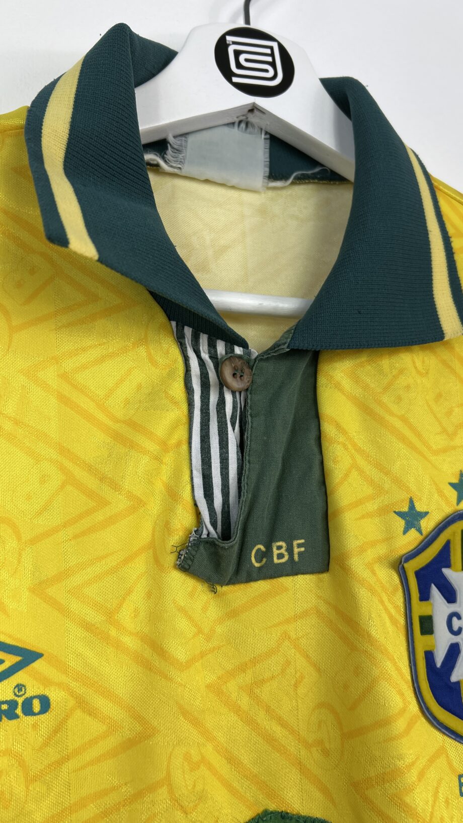 1991-93 Brazil *MATCH WORN* home jersey (#8 Luís Henrique) - L