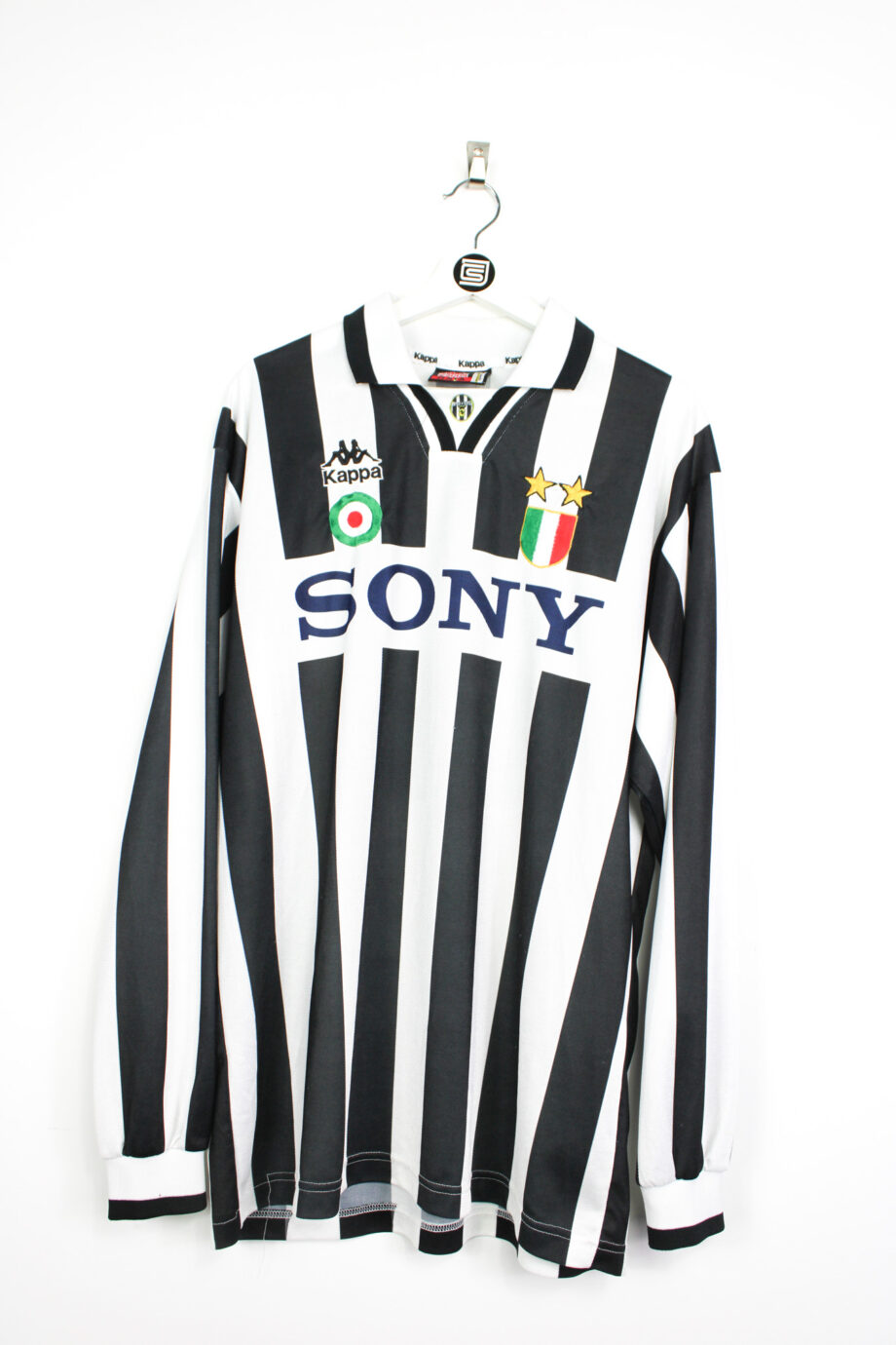 1995-96 Juventus *MATCH ISSUE* L/S home jersey (#2 FERRARA) - XL