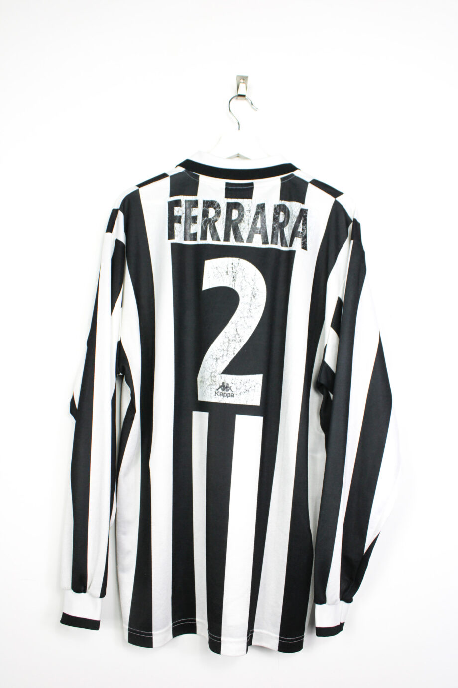 1995-96 Juventus *MATCH ISSUE* L/S home jersey (#2 FERRARA) - XL