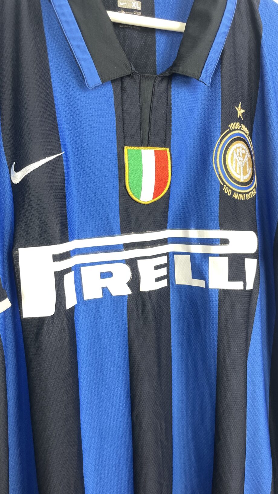 2007-08 Inter Milan *MATCH ISSUE* CENTENARY home jersey (#8 IBRAHIMOVIĆ) - XL